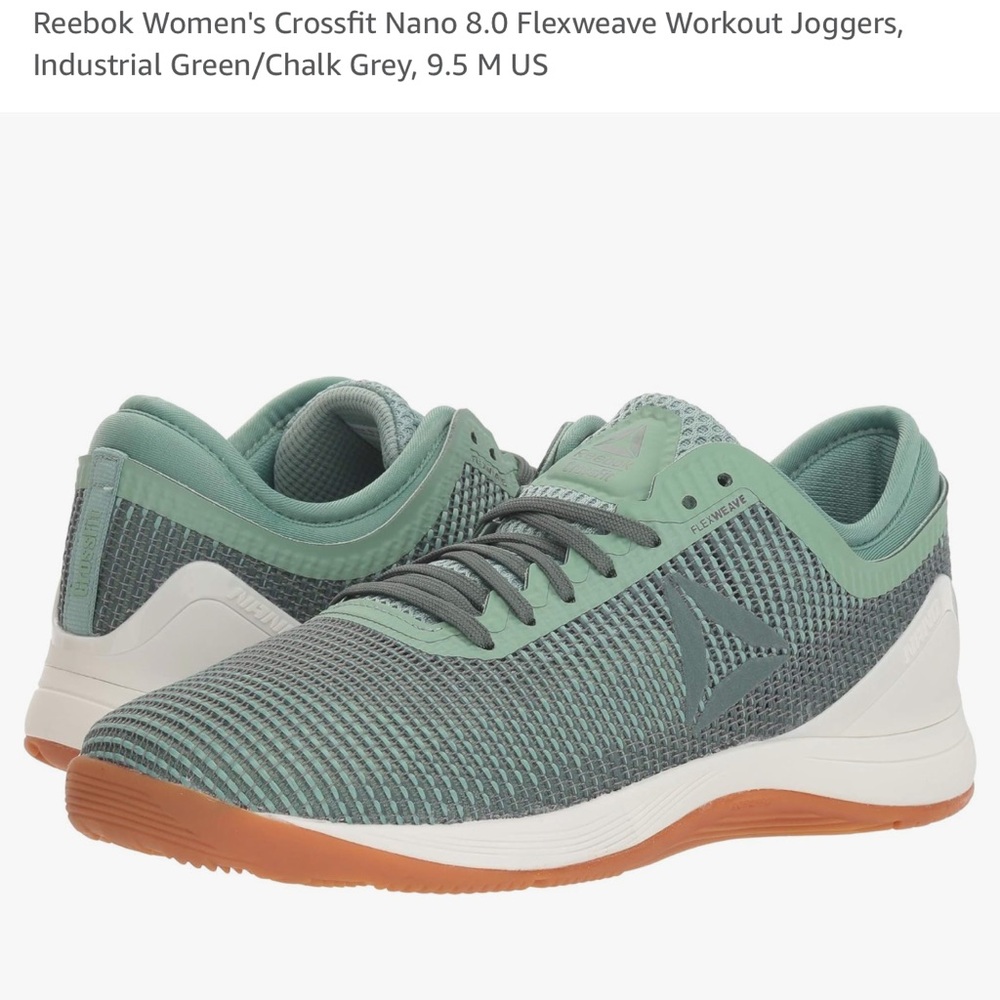 Reebok Women's Crossfit Nano 8.0 Flexweave, Industrial Green/Chalk Grey, 9.5